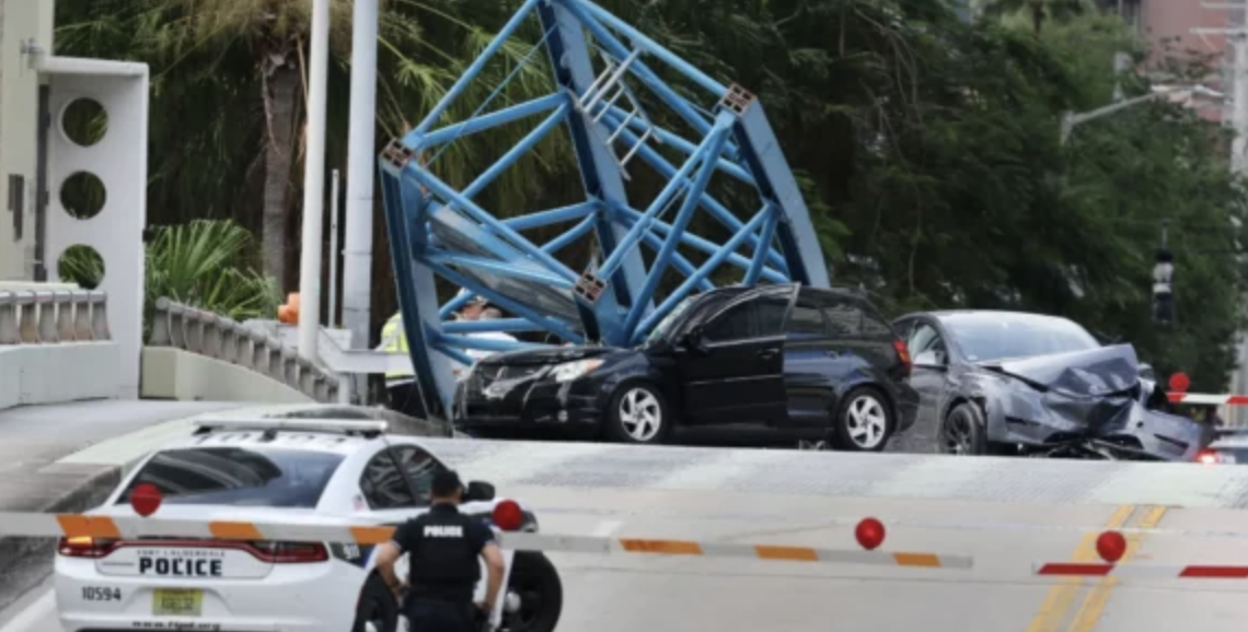 Florida: Construction Crane Collapses Onto Busy Bridge, Kills 1, Injures Two